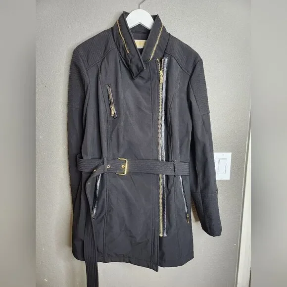 Michael Michael Kors black womens trench coat - Picture 1 of 8